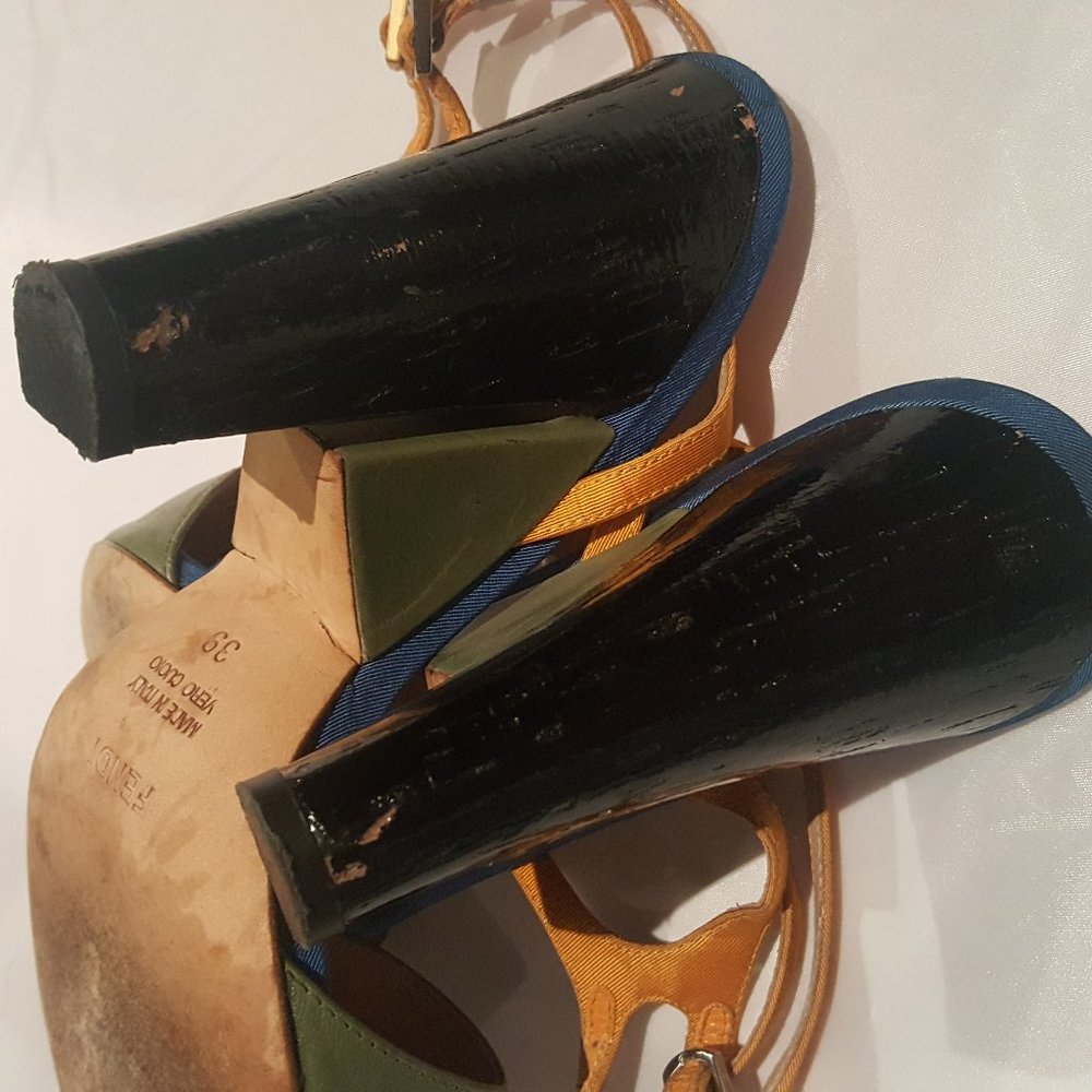 Authentic Fendi Color Block Sandals - image 7